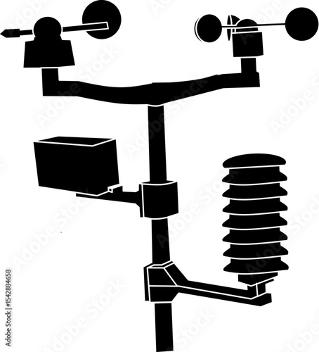 Weather Station Sensor Icon – Wind and Climate Measurement Device
