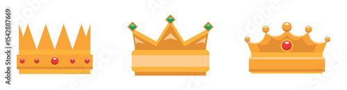Set of King crowns templates