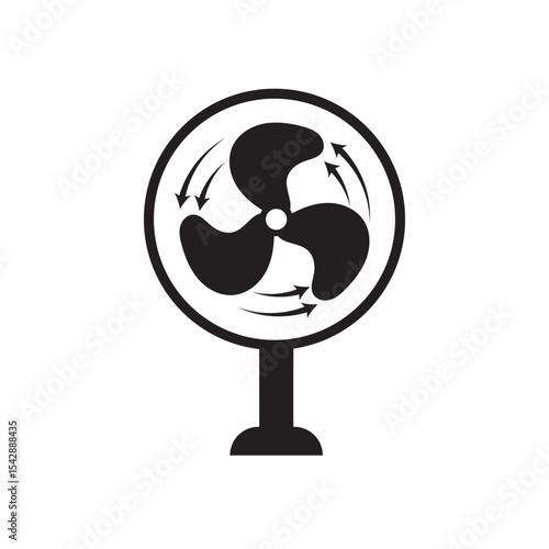 Table Fan icon symbol collection on white background.