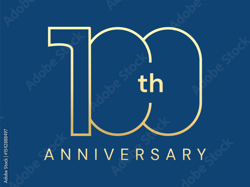 100th Anniversary luxury gold celebration with overlapping outline numbers typography vector design twisted infinity concept. One Hundred years anniversary gold number for business, card, greeting.