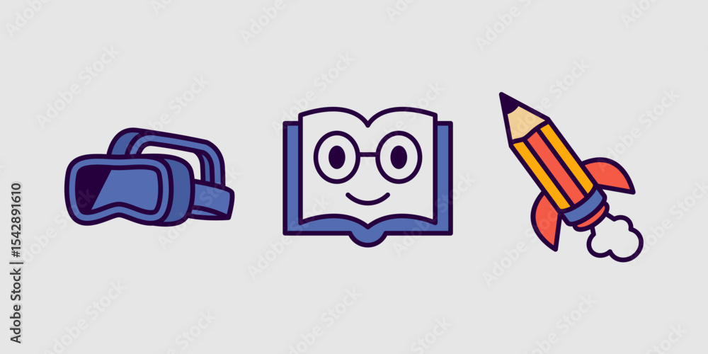 Naklejka premium education mascot cartoon element