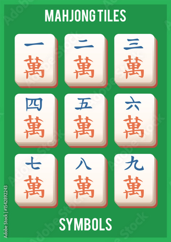 Mahjong Suite Tiles Symbols