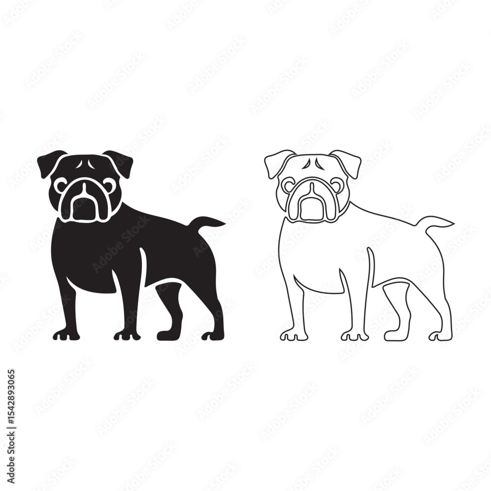 Fototapeta premium Pet dog icon symbol template for graphic and web design collection logo vector illustration on white background