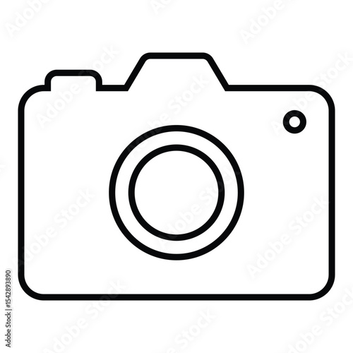 camera line icon design. camera thin black outline symbol vector illustration. editable stroke icon on transparent background.