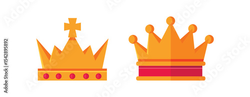 Set of King crowns templates