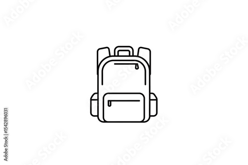 Backpack Illustration Set Minimalist Line Art Style