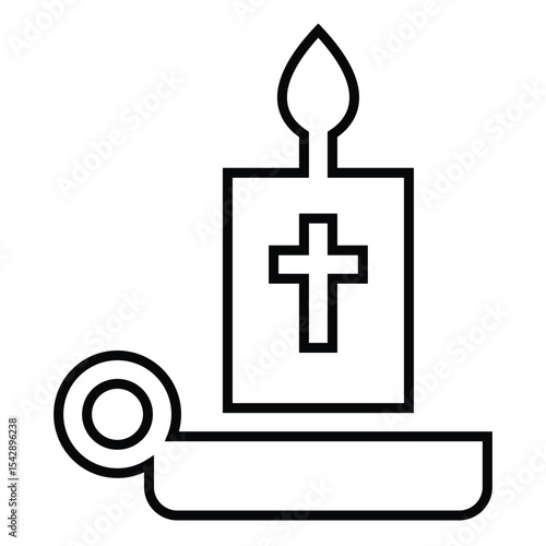 candle set line icon design. candle set thin black outline symbol vector illustration. editable stroke icon on transparent background.