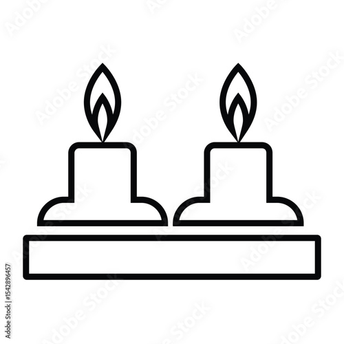 candles line icon design. candles thin black outline symbol vector illustration. editable stroke icon on transparent background.