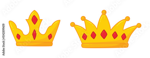 Set of King crowns templates