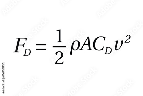 Air Resistance Formula on the white background. Education. Science. School. Vector illustration.	