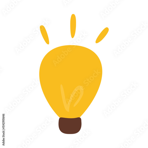 Simple Light Bulb Icon – Flat Vector for Ideas