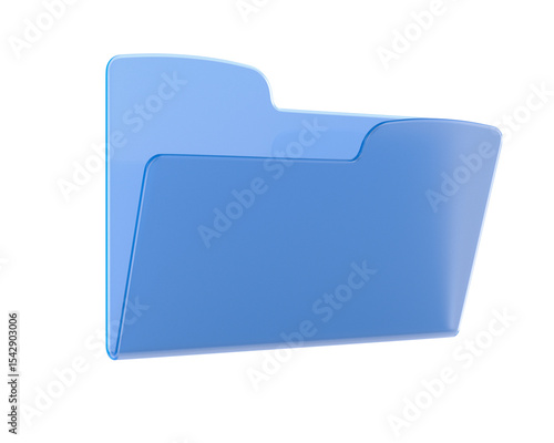Blue folder on white background. Isolated 3D illustration
