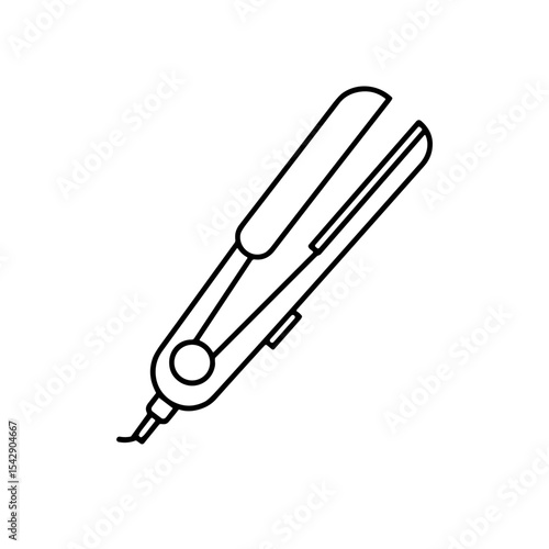 Hair straightener illustration in minimal design style  