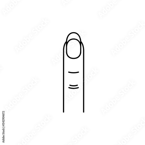 Finger outline with a round tip in minimalist design  