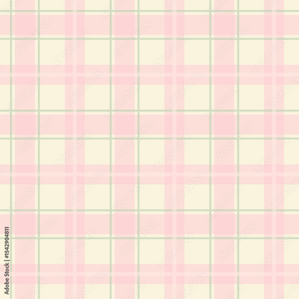 Fototapeta premium Seamless checkered pattern on pink cream green