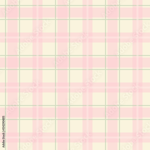 Seamless checkered pattern on pink cream green