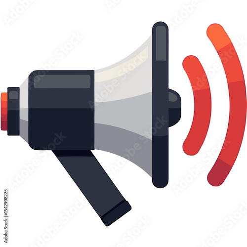 Illustration of a graphic loudspeaker with sound waves to symbolize announcements