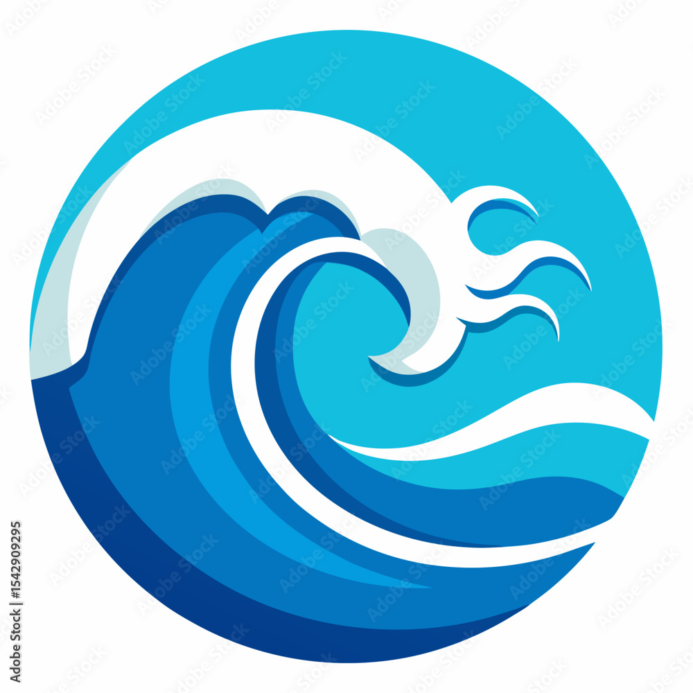 Obraz premium Ocean-waves-icon 
