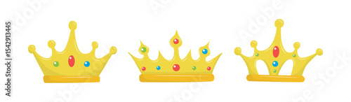 Set of King crowns templates