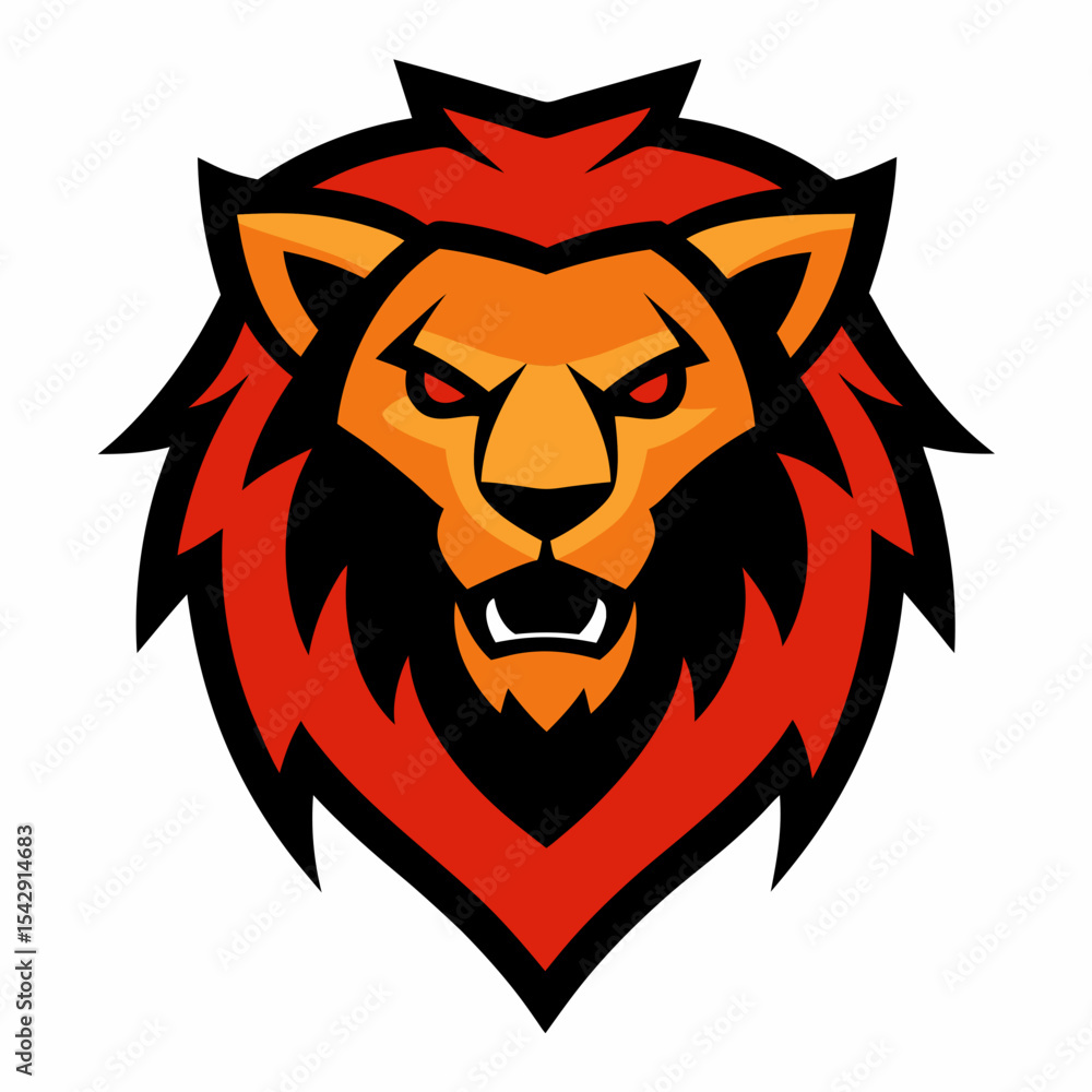 Fototapeta premium lion head vector illustration