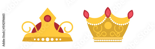 Set of King crowns templates