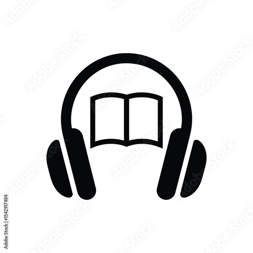 Audiobook Headphone Icon: Listen to Books, Learning, and Digital Storytelling

