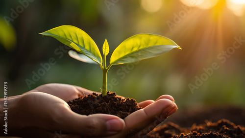 Wallpaper Mural Seedling in Hands, Growing Plant, New Life, Environmental Conservation Torontodigital.ca