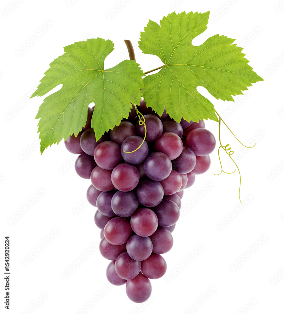Fototapeta premium Purple grapes minimalist 3D rendering in a soft and smooth renderer