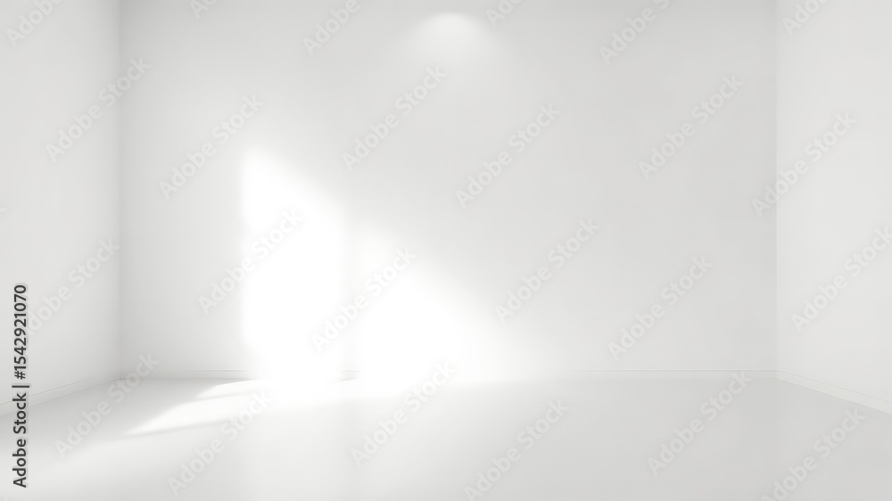 Fototapeta premium Bright, minimalistic, and luminous space provides a clean backdrop for visualizing architectural concepts and interior decorating, emphasizing light and form
