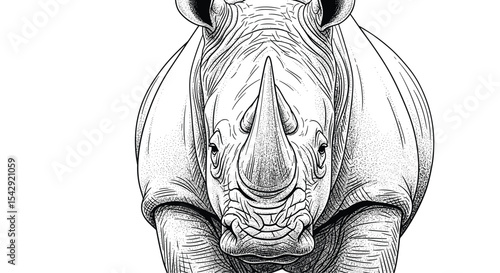 A Majestic Rhinoceros Portrait Capturing the Essence and Beauty of this Unique Animal