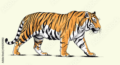 Majestic Tiger Roaming Freely Through the Jungle A Symbol of Untamed Nature