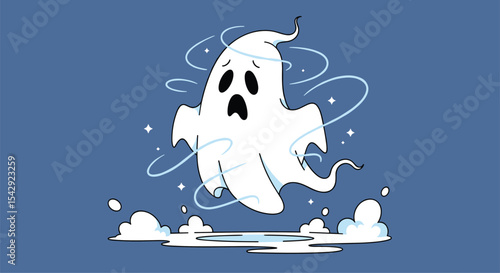 A Spooky Ghost in a Dreamlike World of Ethereal Lights and Mystical Air