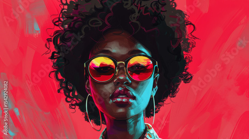 portait of an afro stylish woman looking to camera