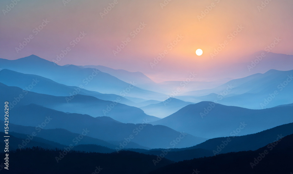 Fototapeta premium sunset in mountains