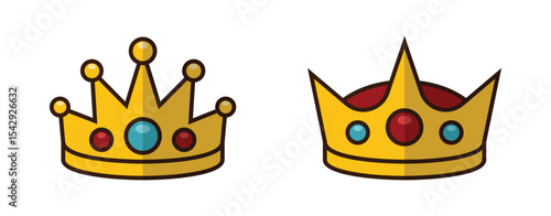 Set of King crowns templates