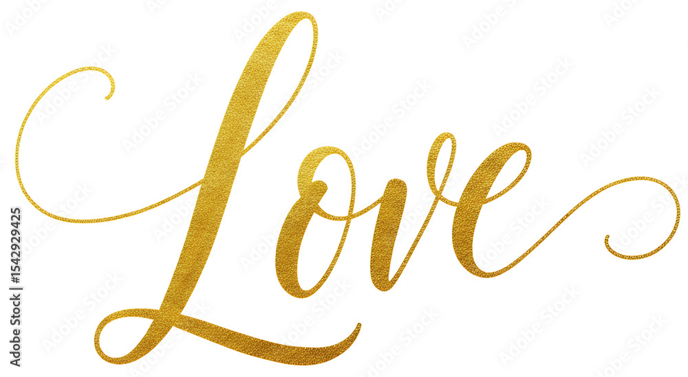 Obraz premium Golden Love Typography