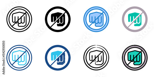 Stop bullying icon set multiple style collection 
