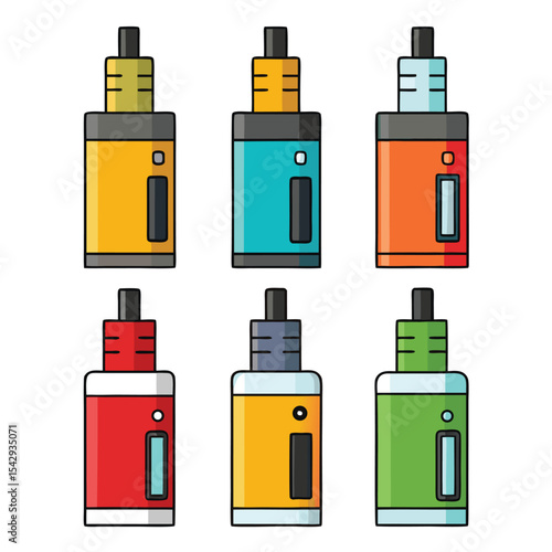vaporizer set isolated on white background