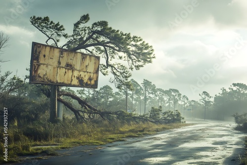 The destructive scene during a hurricane's rampage