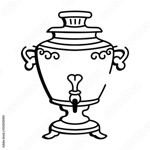 A hand drawn style icon of a samovar unit

