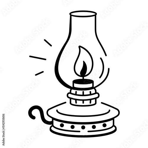 A doodle style icon of an antique lamp piece
