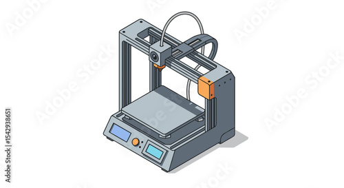 Modern 3d printer design for innovation and technology vector illustration isometric