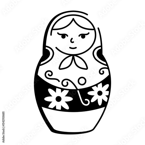 A drawing style icon of a matryoshka doll 
