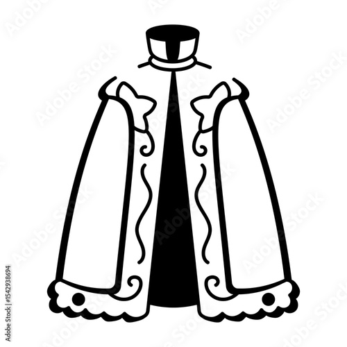 A hand drawn style icon of an imperial robe
