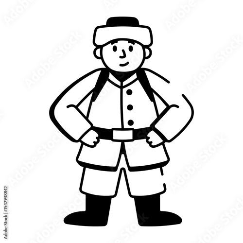 A drawing style icon of a russian man
