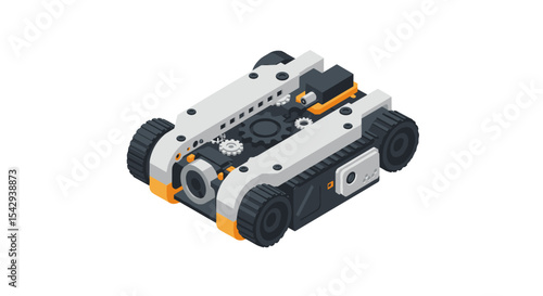 Educational robot kit for stem learning and robotics exploration vector illustration isometric