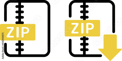 シンプルなZIPアイコンセット