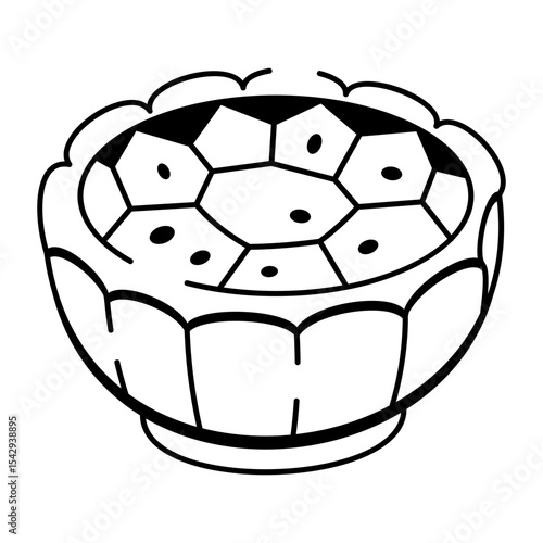A drawing style icon of a bread bowl
