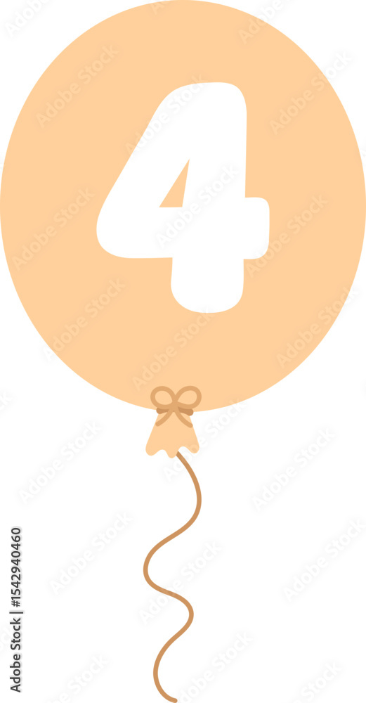 Fototapeta premium Balloon Numbers 0 to 9 – Colorful Cartoon Font for Party or Kids Design