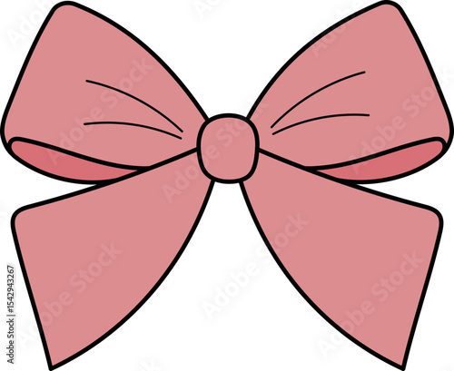 Set of Cute Decorative Bows – Red and Pink Ribbon Illustrations for Gifts and Celebrations